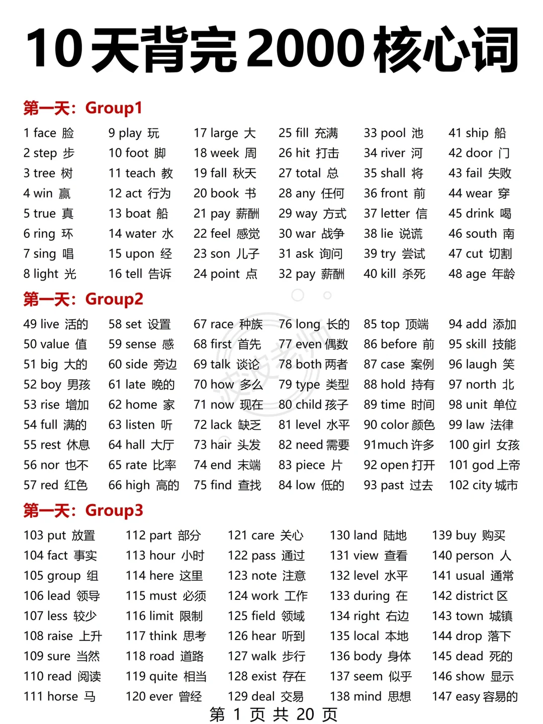 暴涨词汇量‼️10天背完，英语核心2000词！