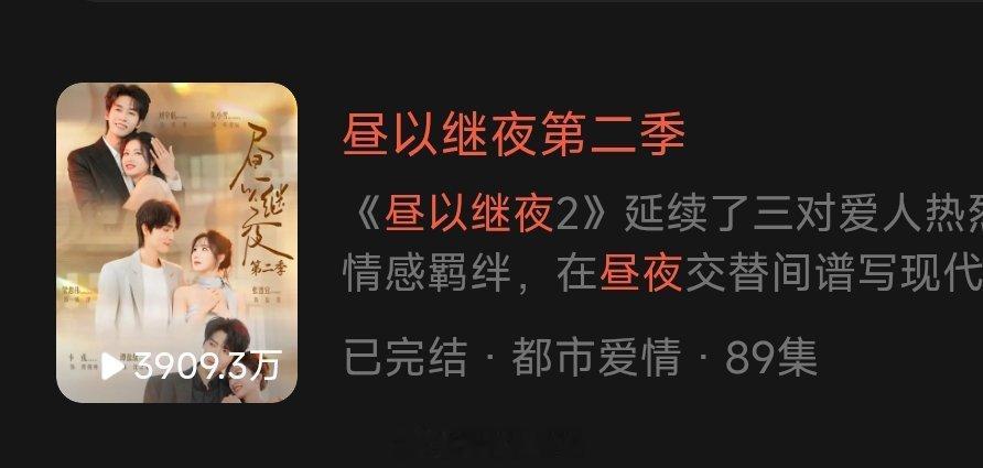 《昼以继夜2》上线15天，播放量即将突破4000万应该离10亿不远了 