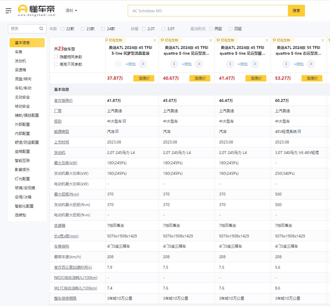 【奥迪A7L是小型轿车？懂车帝、汽车之家车型参数官方不认可?】昨日，大头后台收到