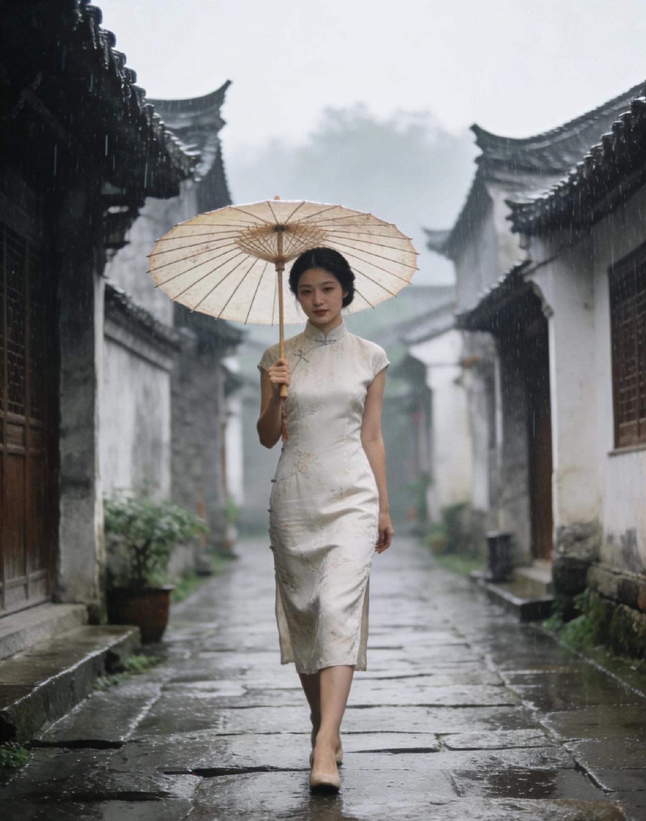 旗袍的精髓，不在一身剪裁，而在那份流淌了百年的东方韵味与从容气度。
它取东方女性