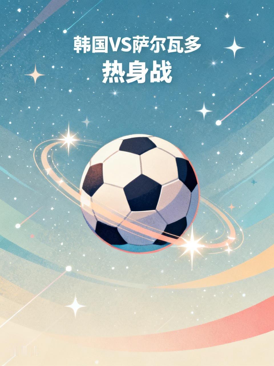 明天韩国对萨尔瓦多的热身战，韩国的胜率是比较高的。
但因为是练兵的原因，小胜即可