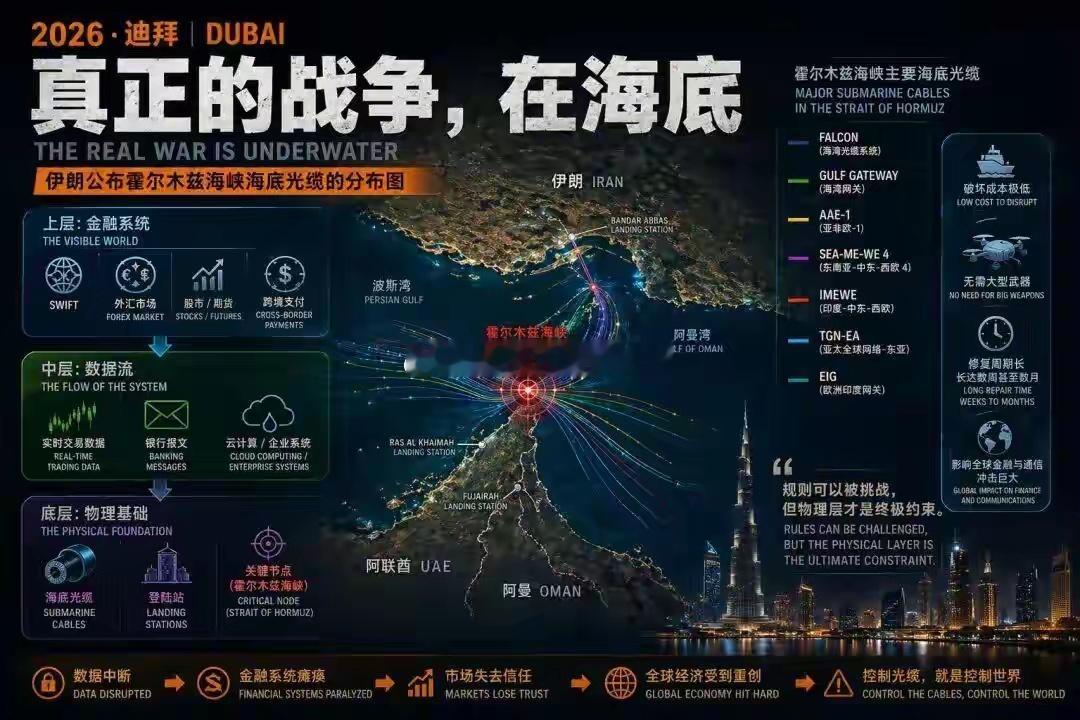 真正的战争，在海底！伊朗公布海底光缆的分布图，目的绝不简单 