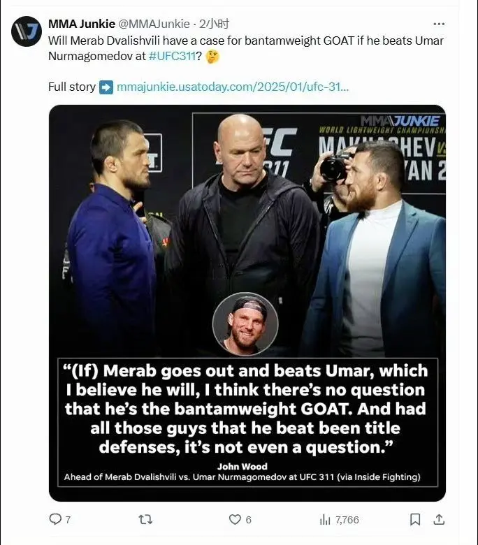MMA新闻！①“机器”梅拉布·德瓦利什维利击败“雏鹰”乌马尔·努曼格莫...