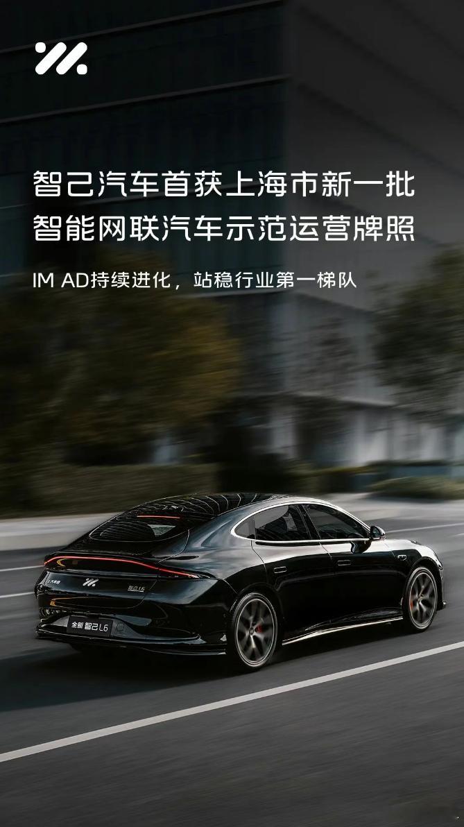 上海那边人工智能大会上，智己汽车直接摘了示范运营牌照的果子——是全市首批哦，Ro
