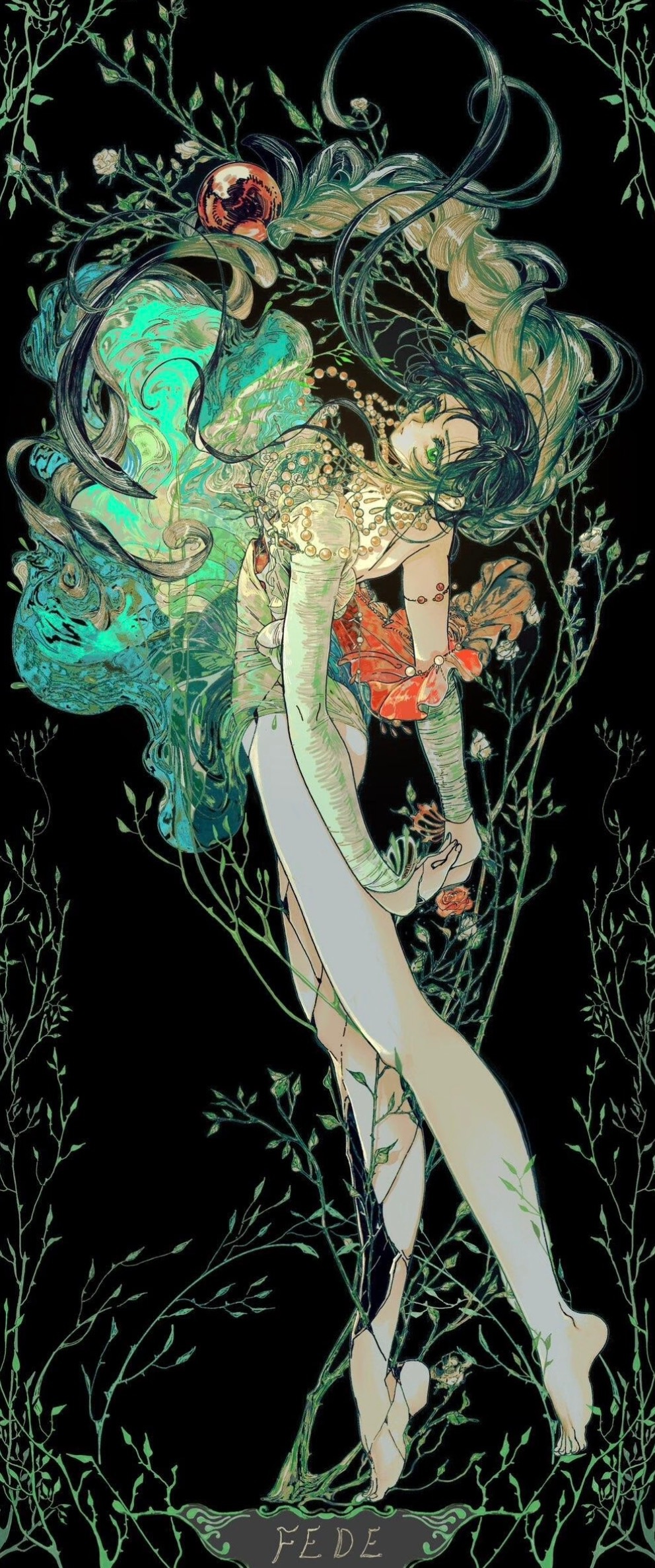 好美的复古画风，鲜明的色彩，红绿是极好的！ 