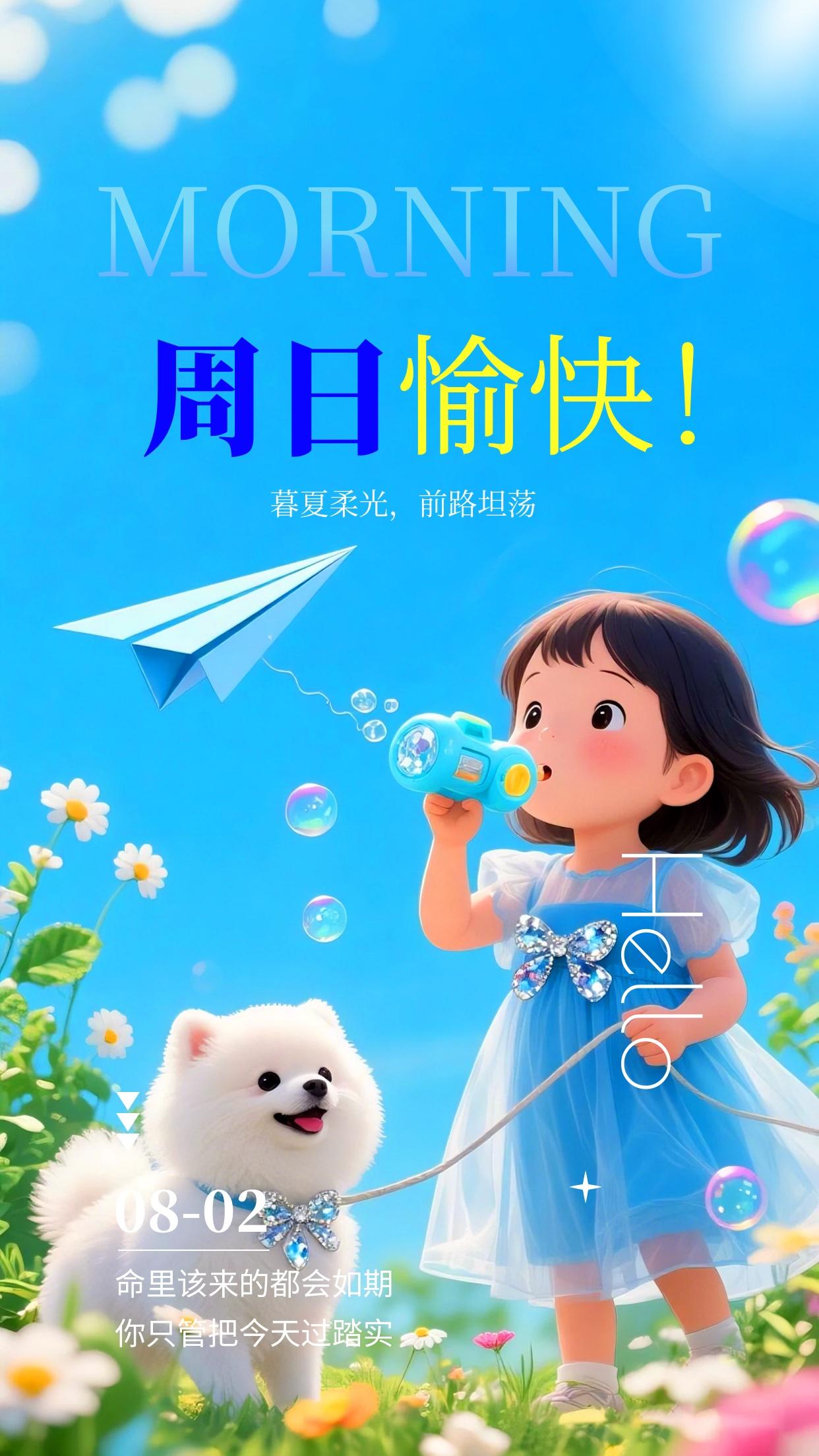 8月2日周日早安☀️！伴着清晨温柔的晨光开启惬意周末，告别工作日的匆忙奔波，好好