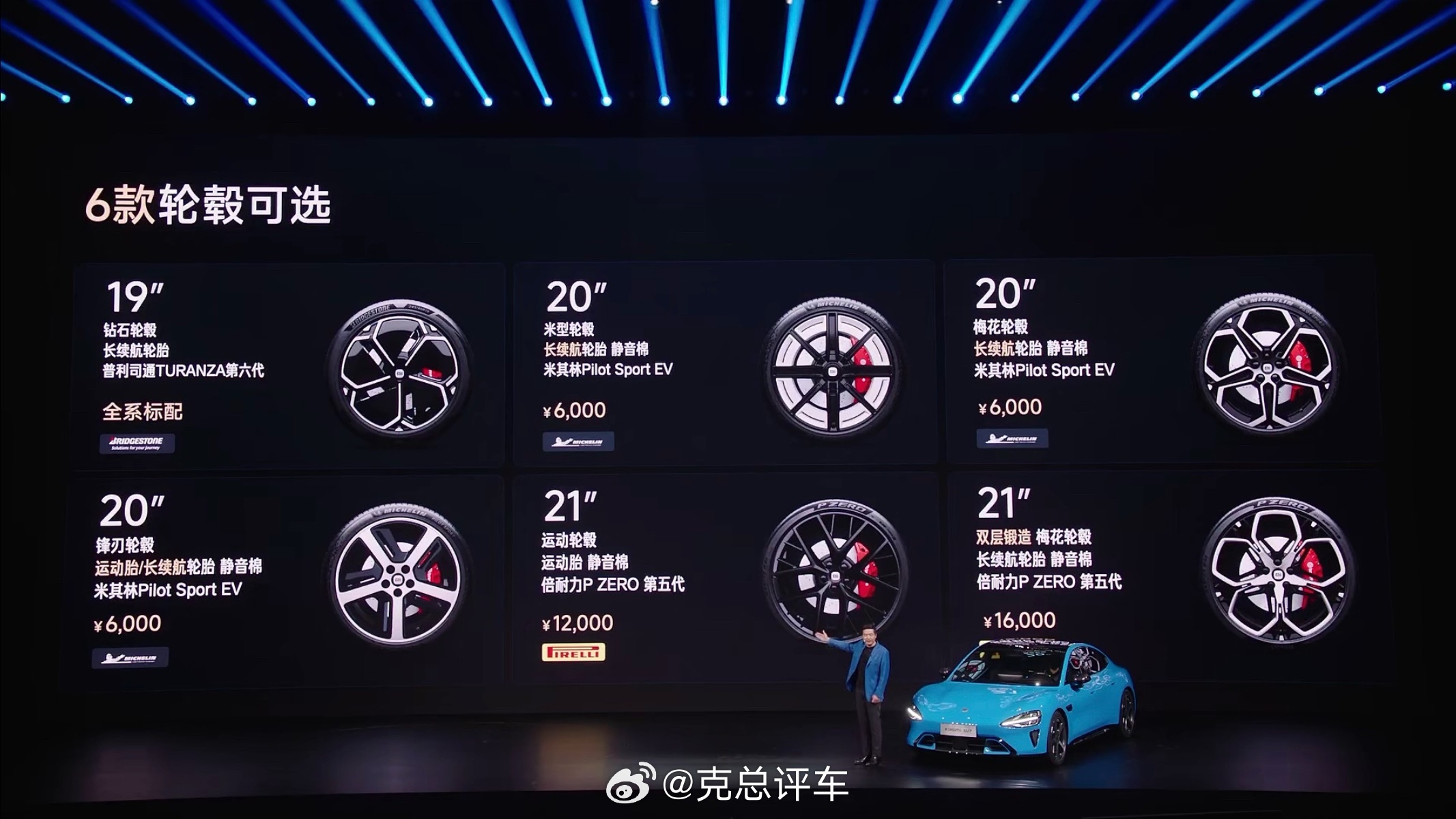 FREECAR车势：全新一代小米汽车SU7选装规则：19寸钻石轮毂为全系标配，无