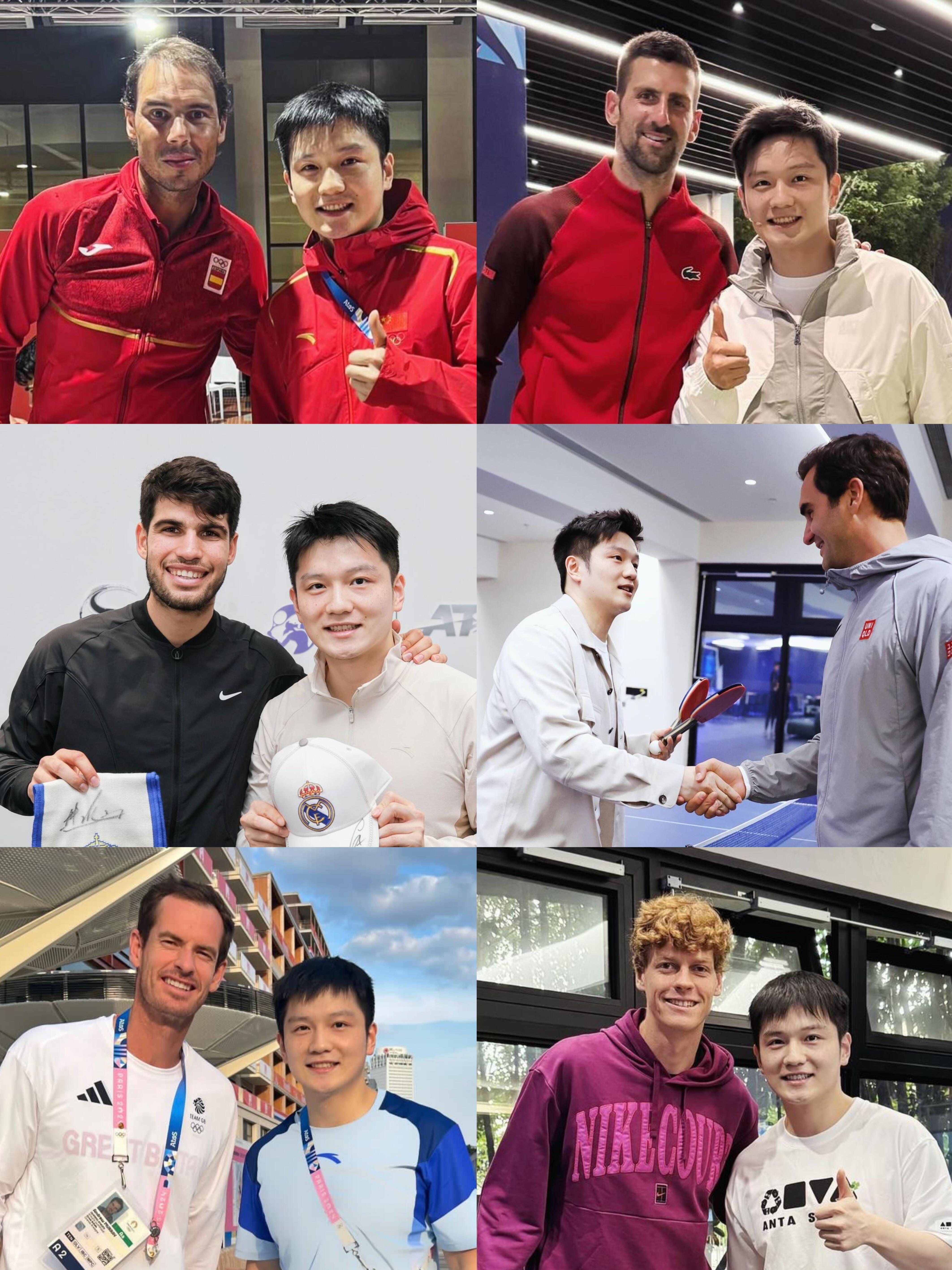 齐达内晒和樊振东打乒乓照 集邮清单无限扩张中……♾️