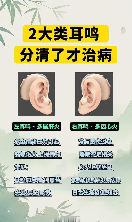 左耳鸣、右耳鸣根源不一样！中医教你分清肝火与心火