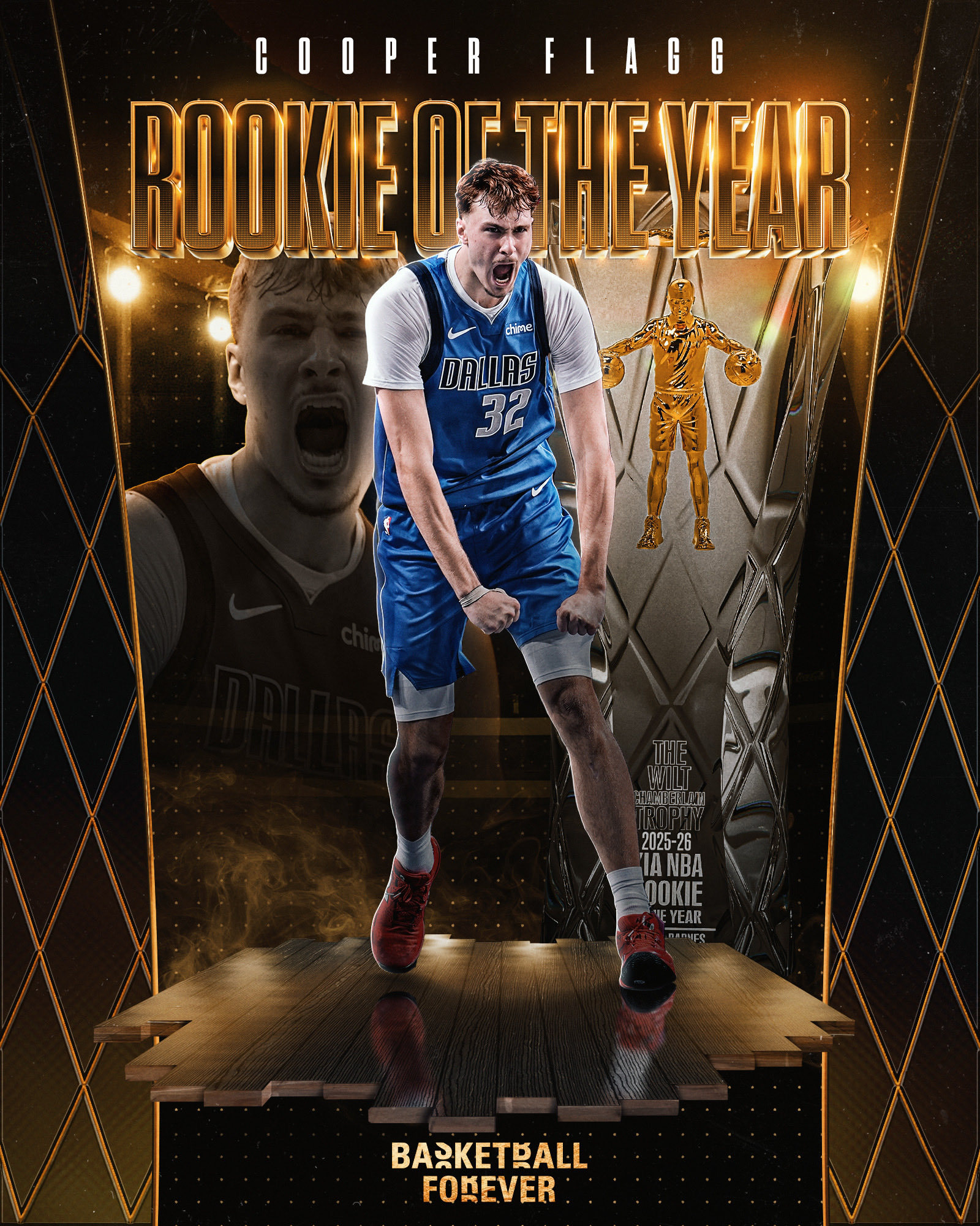 恭喜弗拉格当选最佳新秀，应该的。NBA