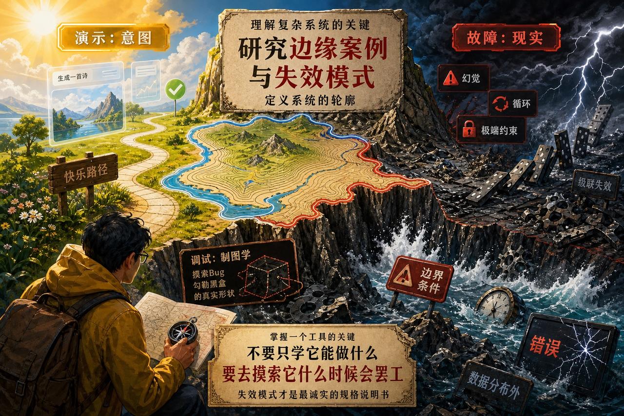 【系统的真身，藏在它崩溃的瞬间】

很多人看AI或复杂系统喜欢盯着Demo看，但