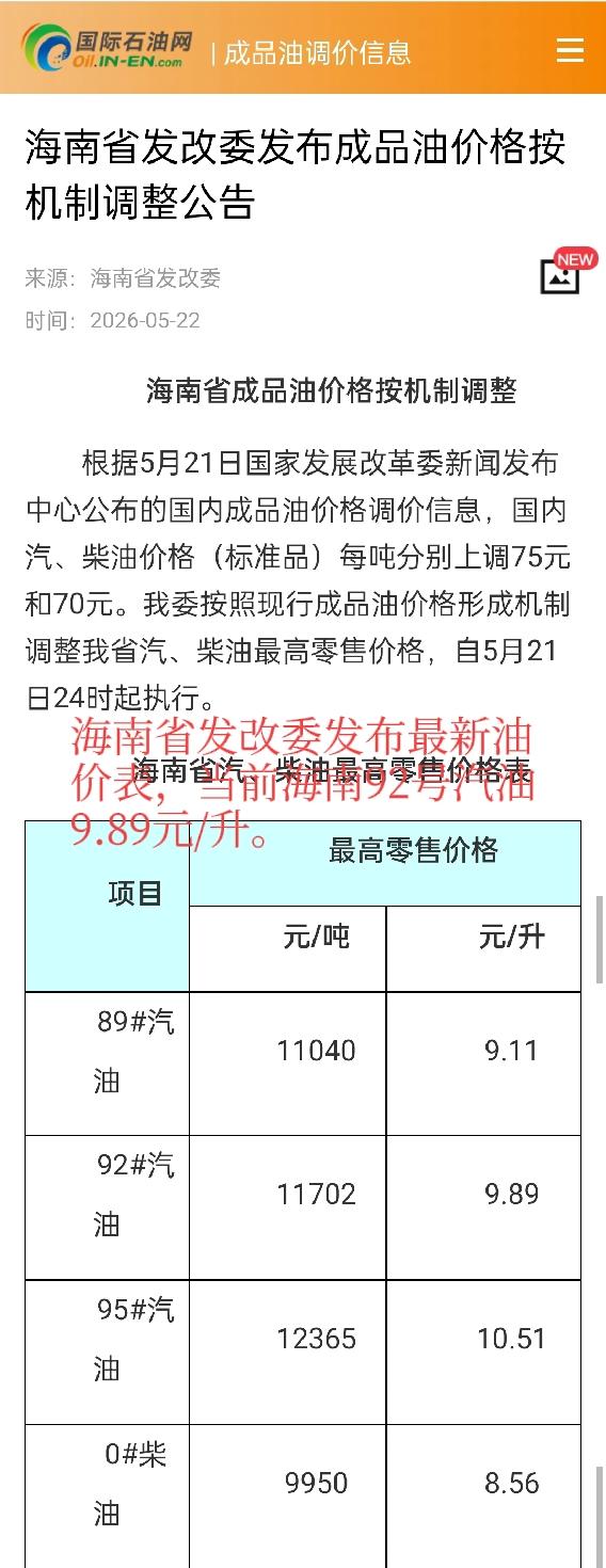 【倒计时4天！5月29日24时油价又要调，海南车主加满一箱或多花6元，老牛提醒你