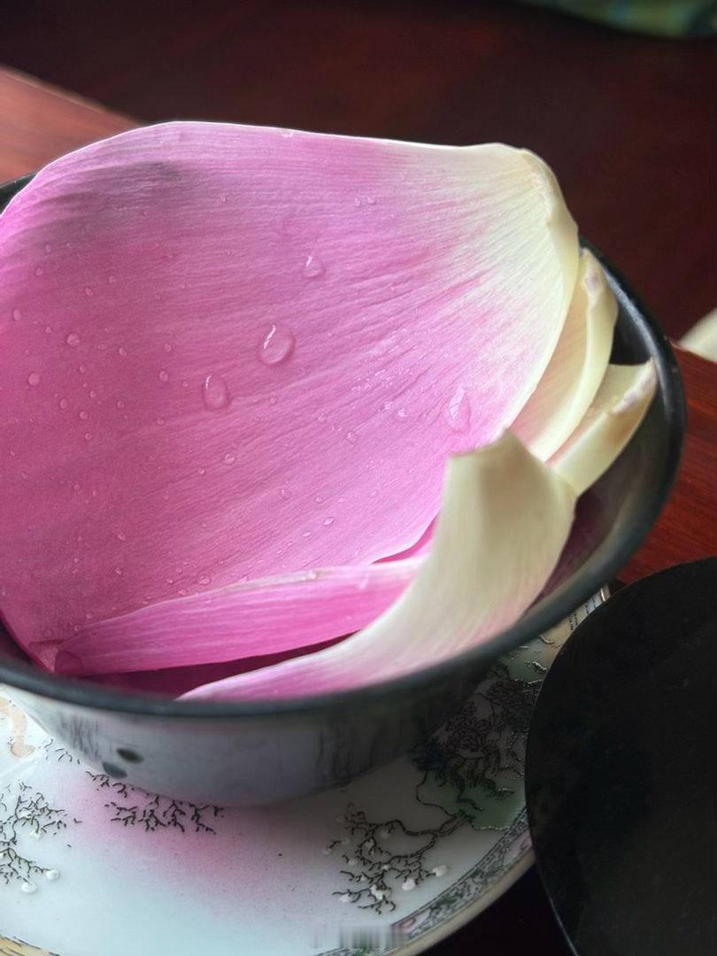 坠落的花瓣用来泡茶，微甘，清润。 