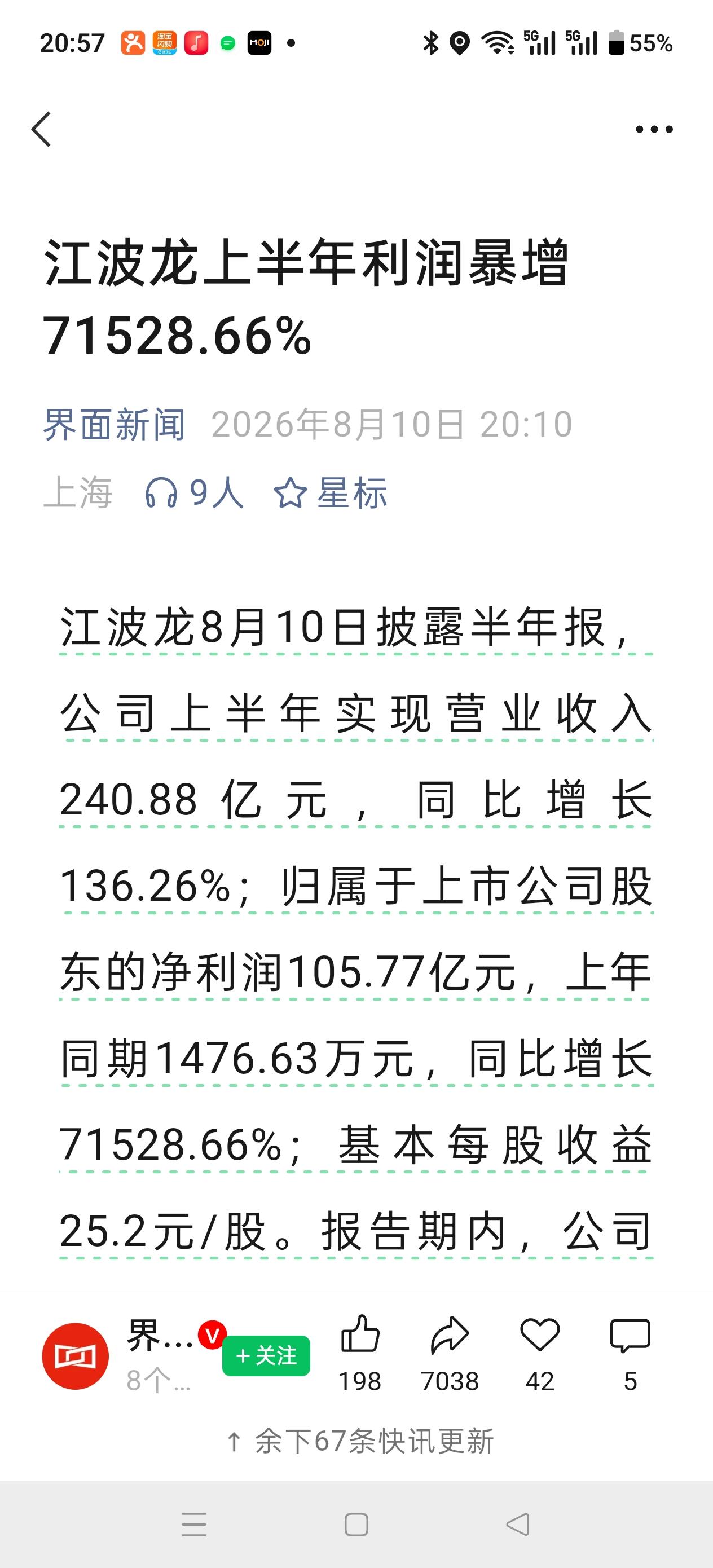 注意看！
这业绩真的是炸裂，没得说啊！
炸裂！下炸裂！
看明天是高开回落，还是一