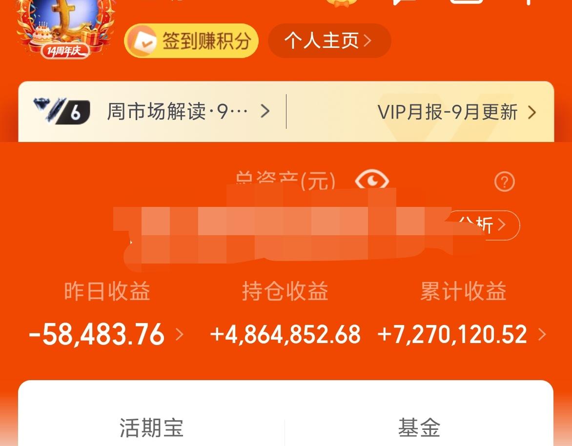 昨天基金-5W，累计727W。
成交量继续低迷，可以说目前的市场进入了垃圾时间。