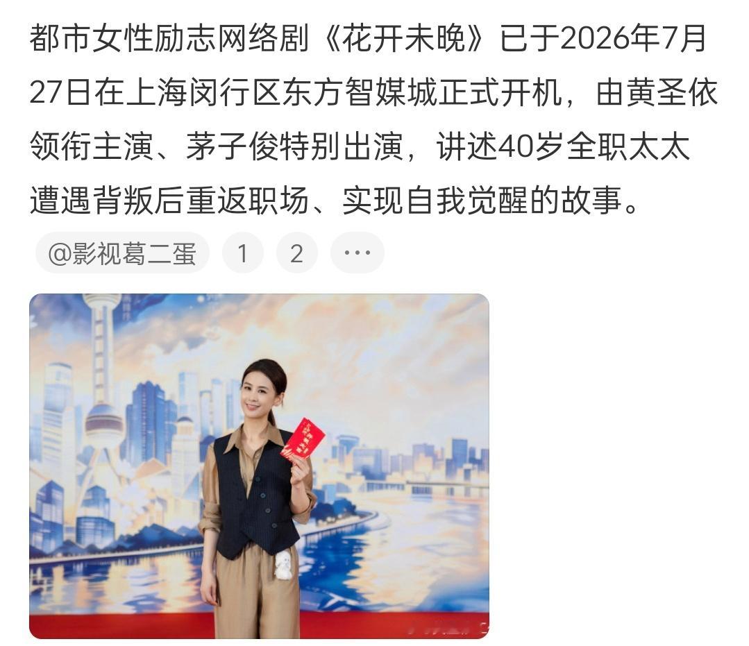 黄圣依又拍剧了，男主是茅子俊 