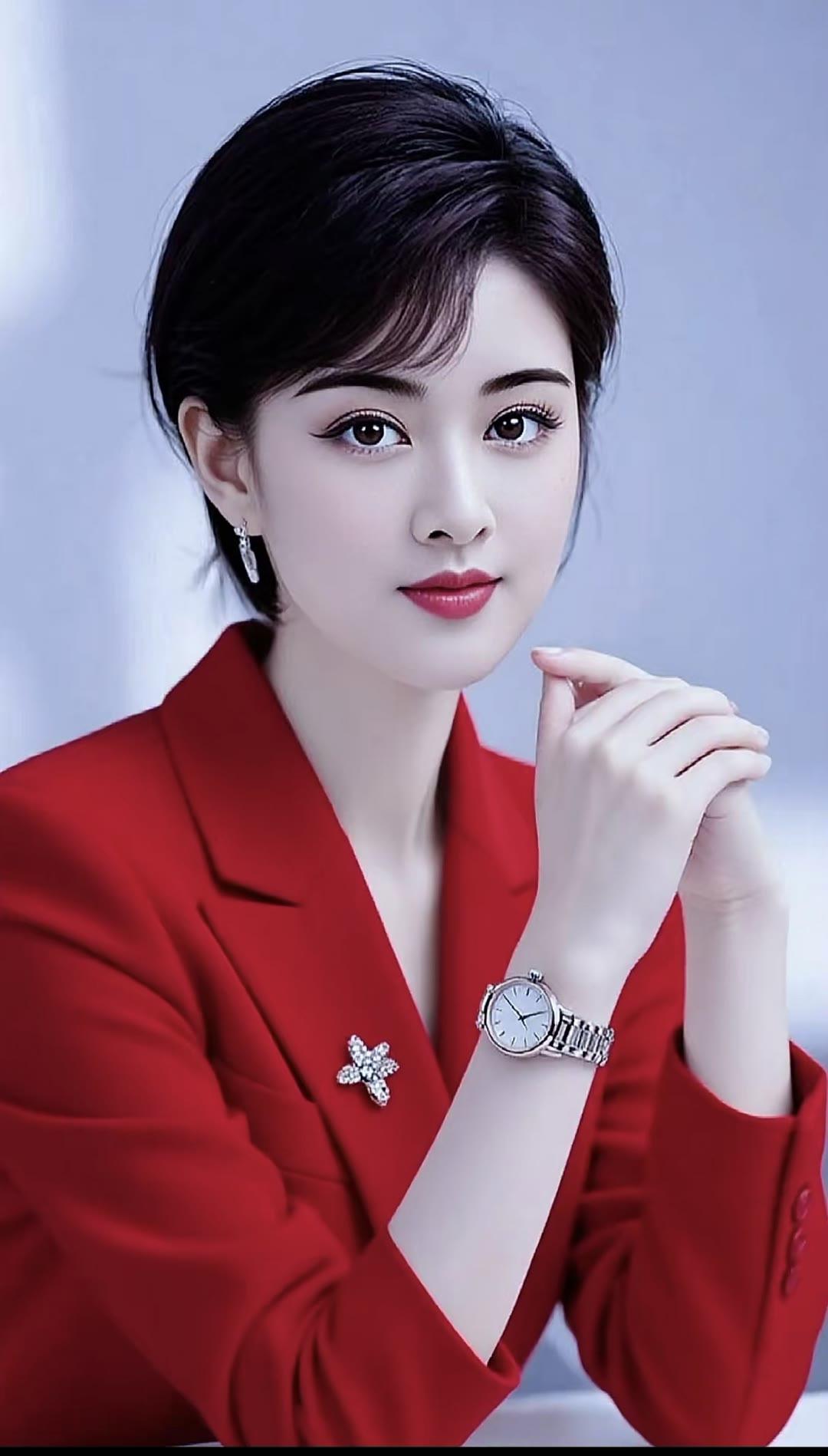 优雅红衣女郎，自信满满，气质满分！