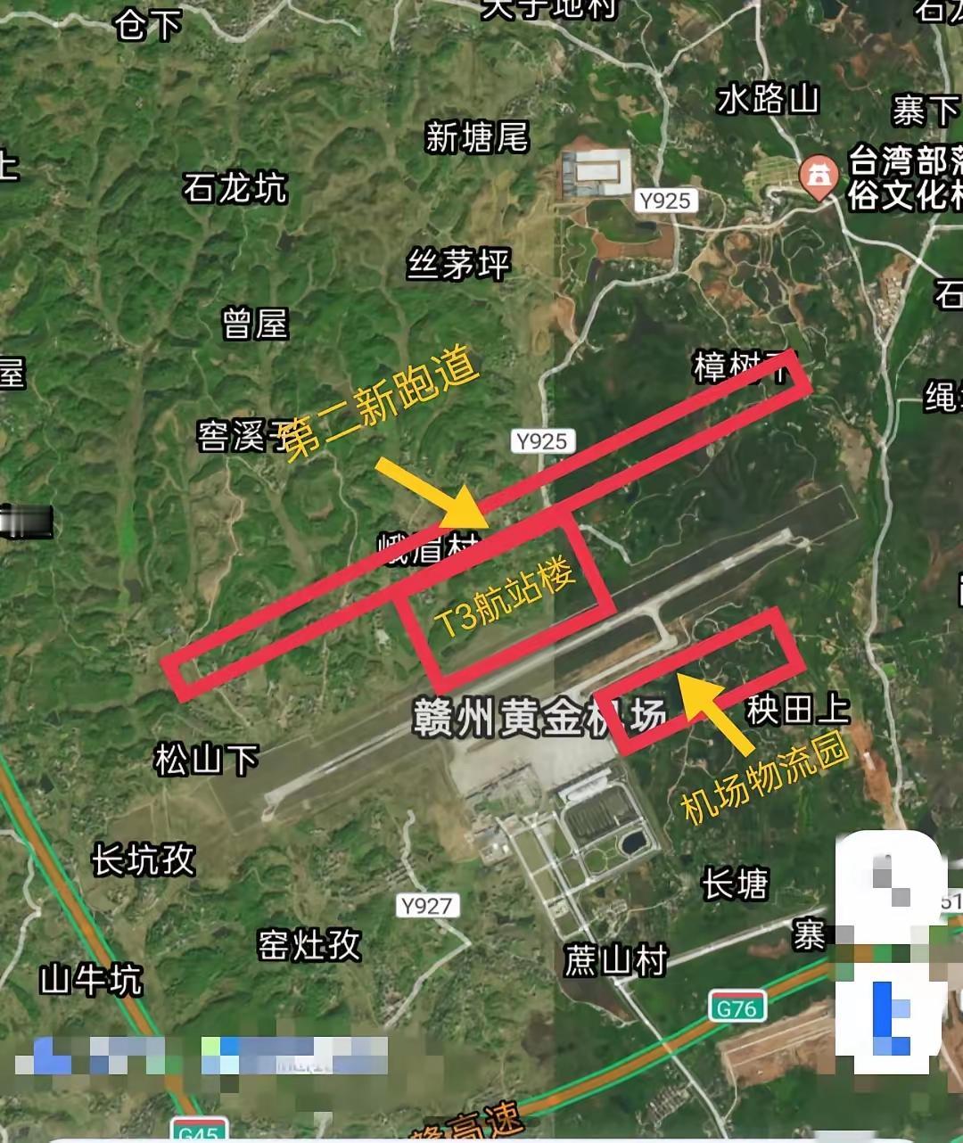 赣州机场应该这样规划比较合理，航站楼就要在两条跑道的中间，在中间建T3航站楼，设