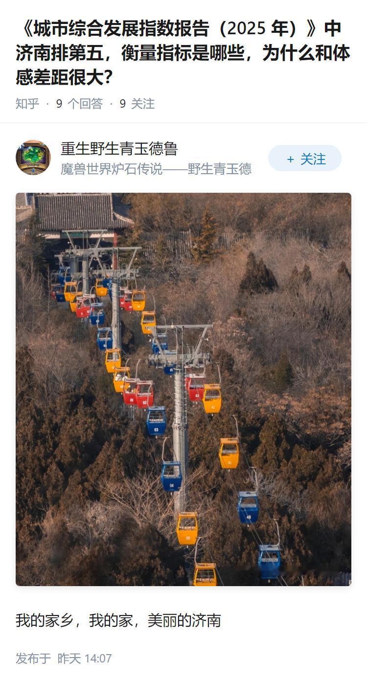 《城市综合发展指数报告（2025 年）》中济南排第五，衡量指标是哪些，为什么和体
