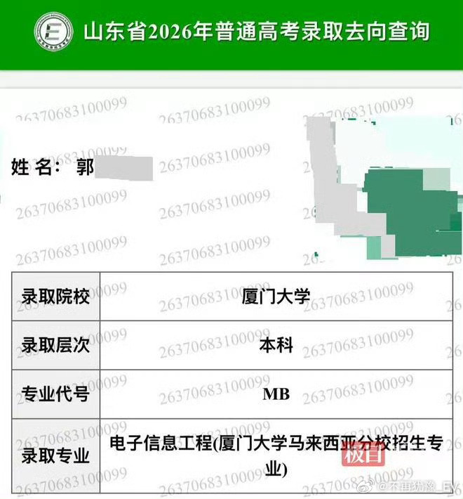 厦大回应644分考生误报分校山东一名644分考生填报志愿粗心，误报厦大马来西亚分