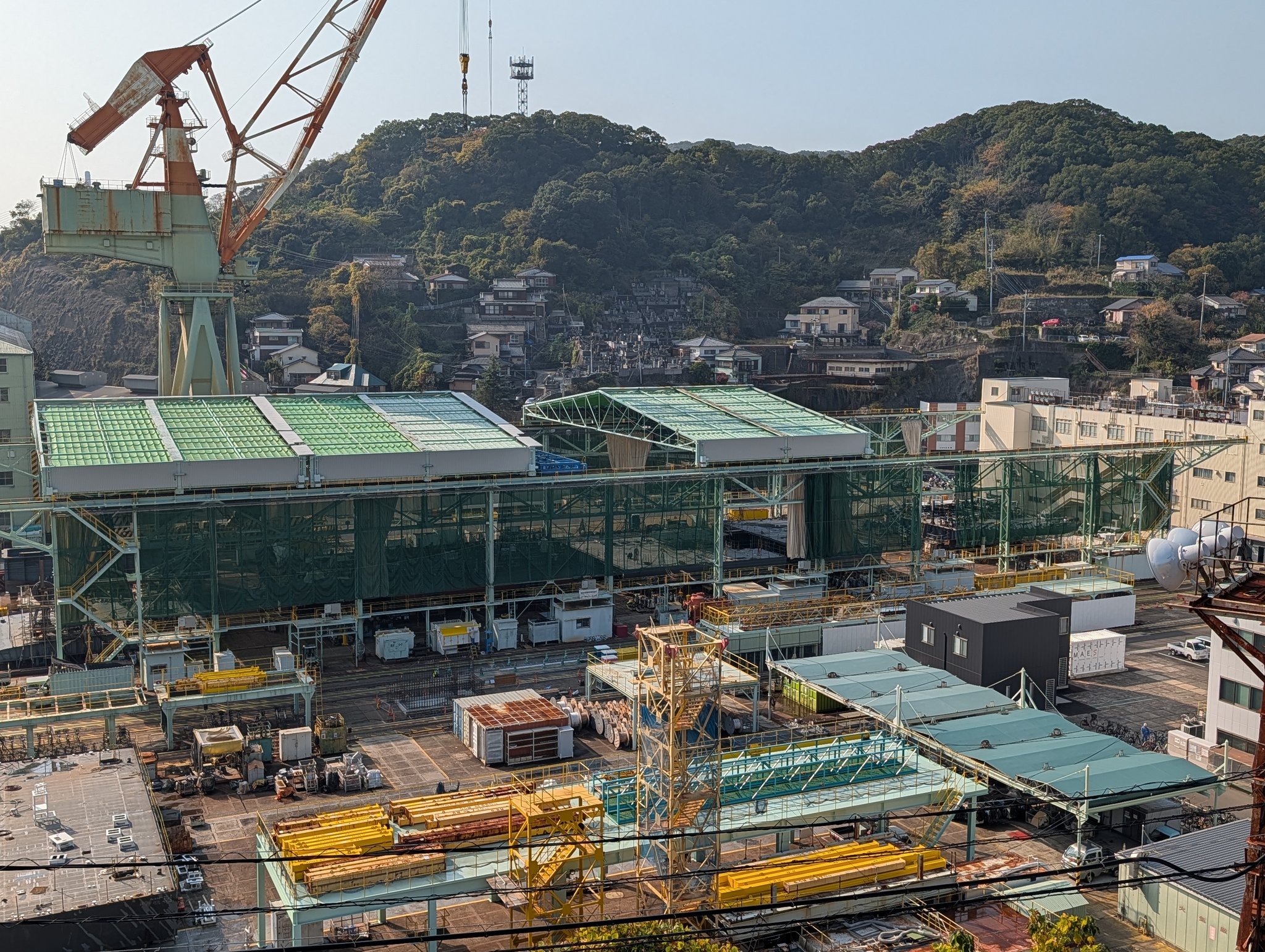 长崎造船所在建中的ASEV 1号舰（CG-191）