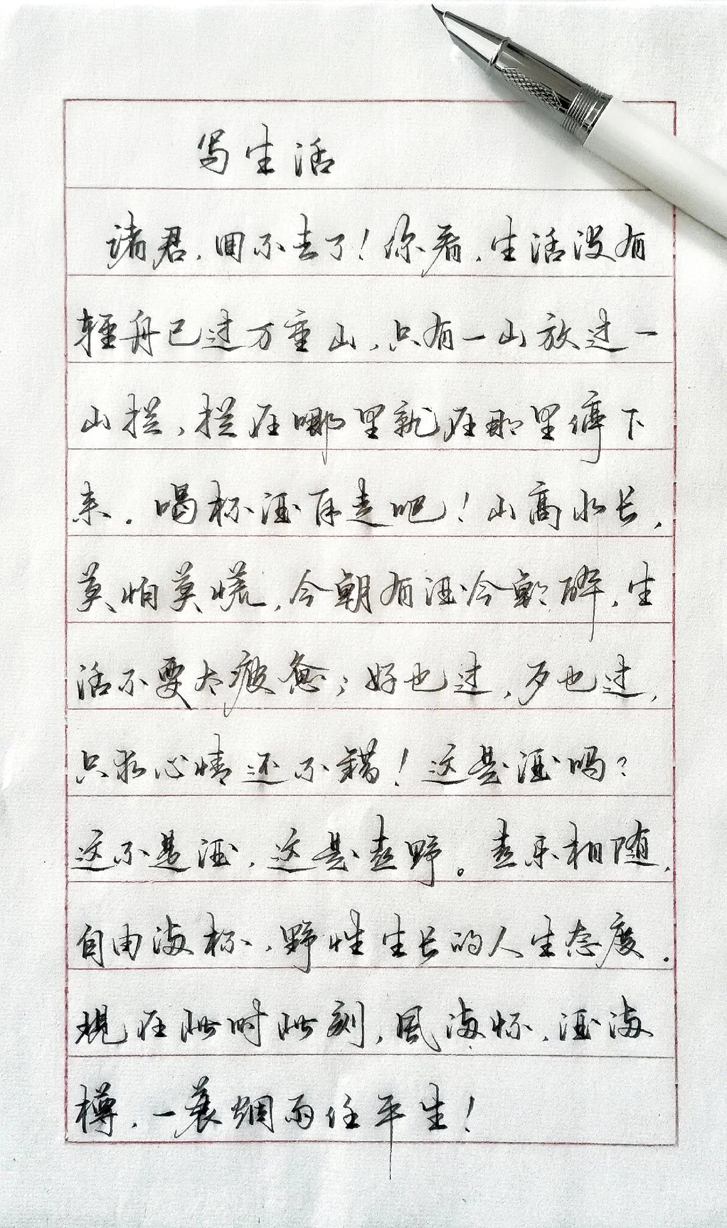 写字✍🏻 手写硬笔 生活感悟 写字是一种生活 摘抄