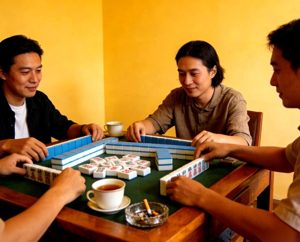 “胡了！”
对家把牌一推，我还没看清是什么，他已经连胡三把。
我低头看了眼自己这