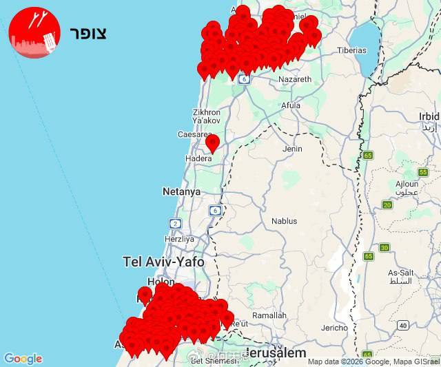 刚刚：海法和特拉维夫多地响起警报，真主党和伊斯兰革命卫队的导弹袭击又开始了。海外