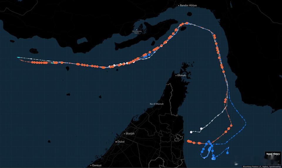 【与伊朗有关联的船只另辟蹊径，缓慢驶入波斯湾】（彭博社）——周四，至少有两艘受美