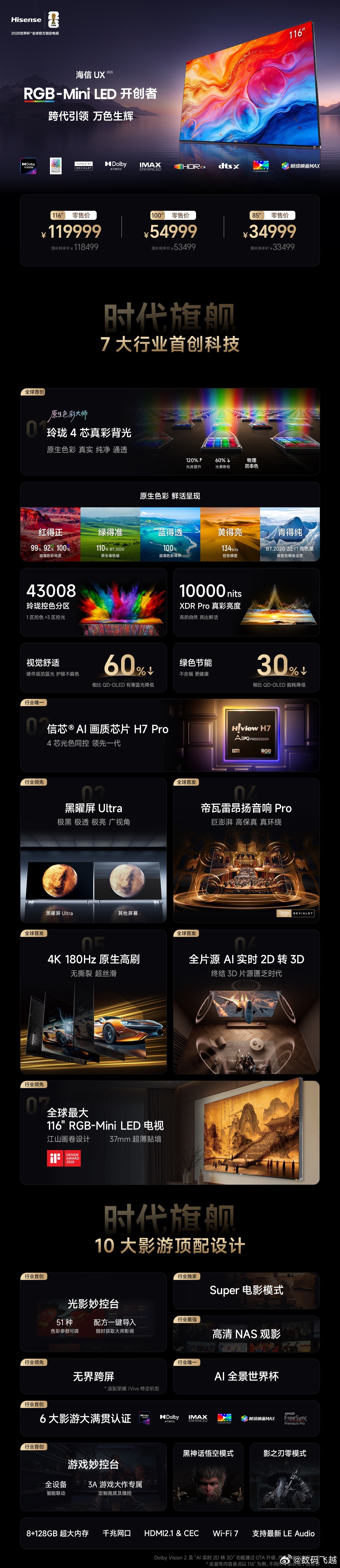 跨代引领 万色生辉，科技大成的时代旗舰，海信UX2026款来啦，体验画质之巅！ 