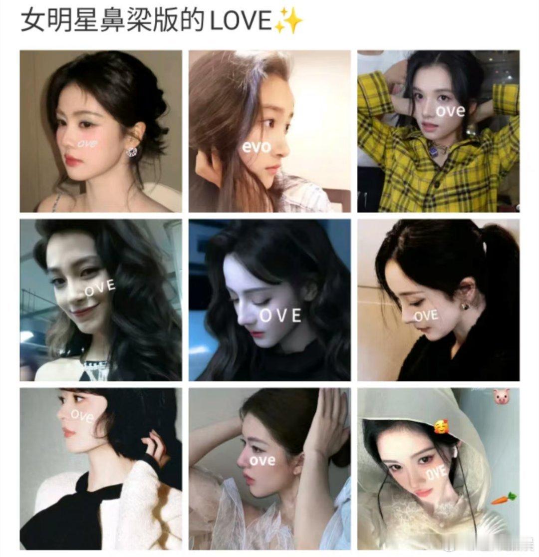 内娱名品鼻女明星love女明星鼻梁版LOVE女明星鼻梁love，好美，[嘻嘻][