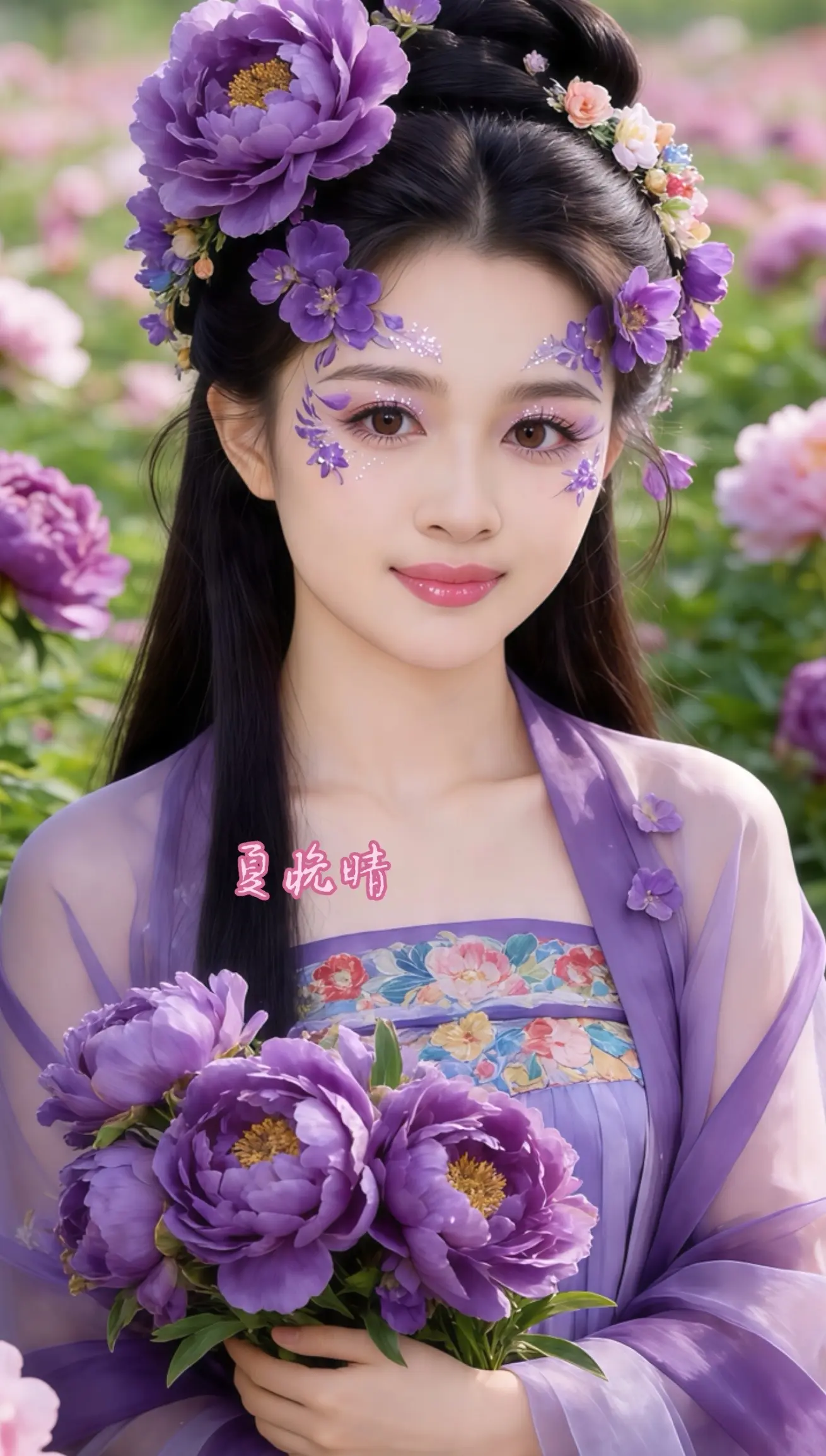 古风汉服美如画 AI牡丹古风照 ai创作