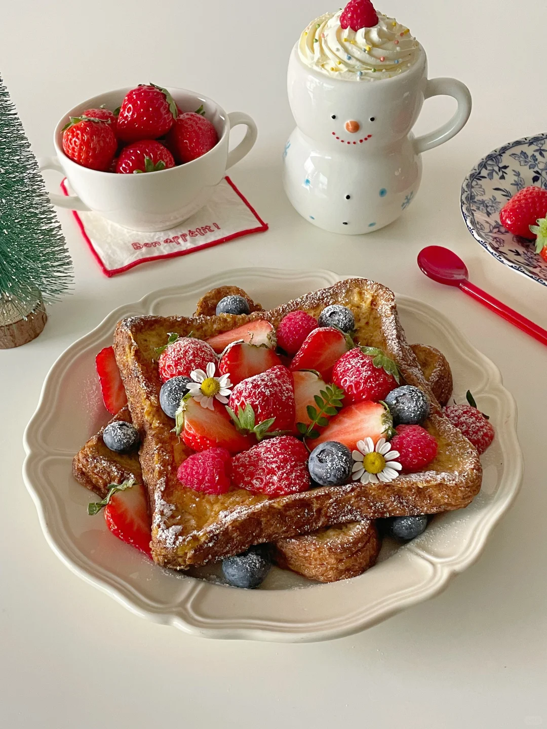 圣诞の甜品🍓莓果法式吐司🍞元气早午餐🍴