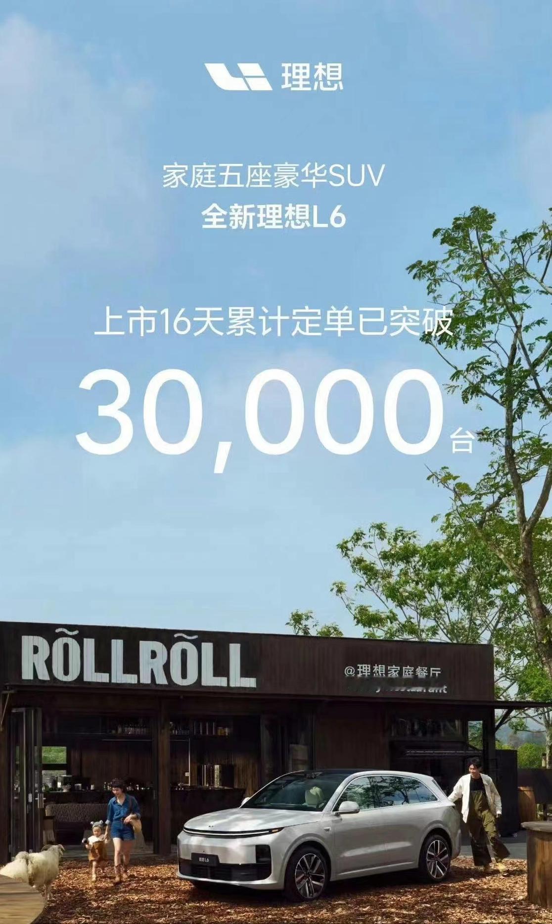 理想L6五一假期订单暴涨！据说5月1-4日，理想L6订单新增了10000辆，全国