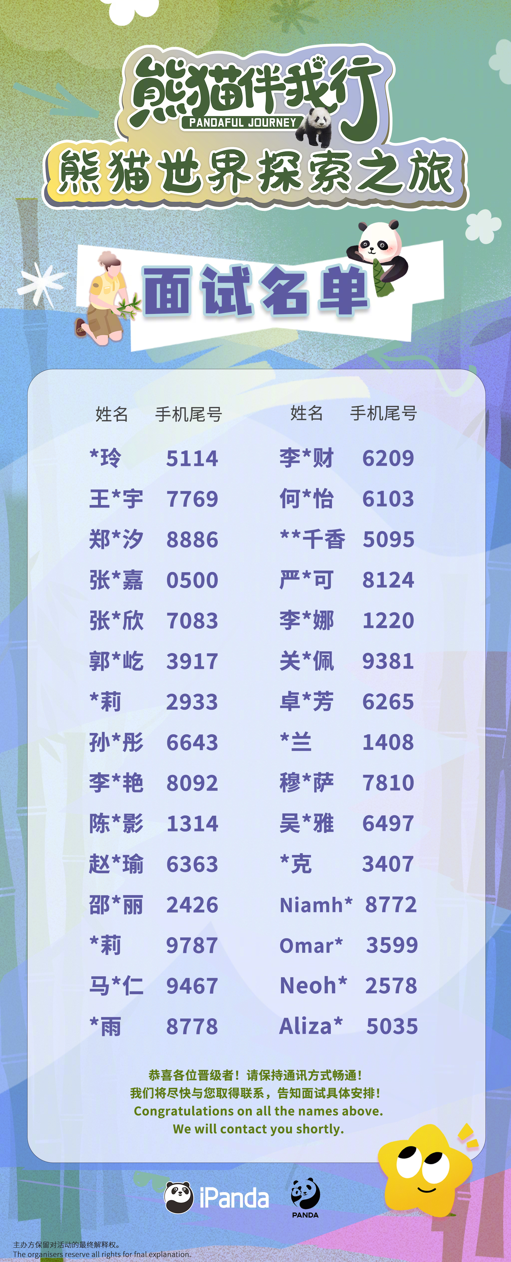 【面试名单来啦！[赢牛奶]是你被滚滚的眼神锁定了吗？】请入围的报名者们，注意保持