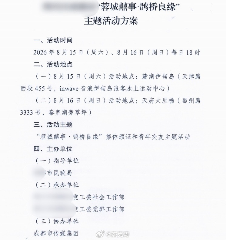 小区管家发起了:相亲会招募？    一看主办协办全是红头单位，前两天报道的:1.