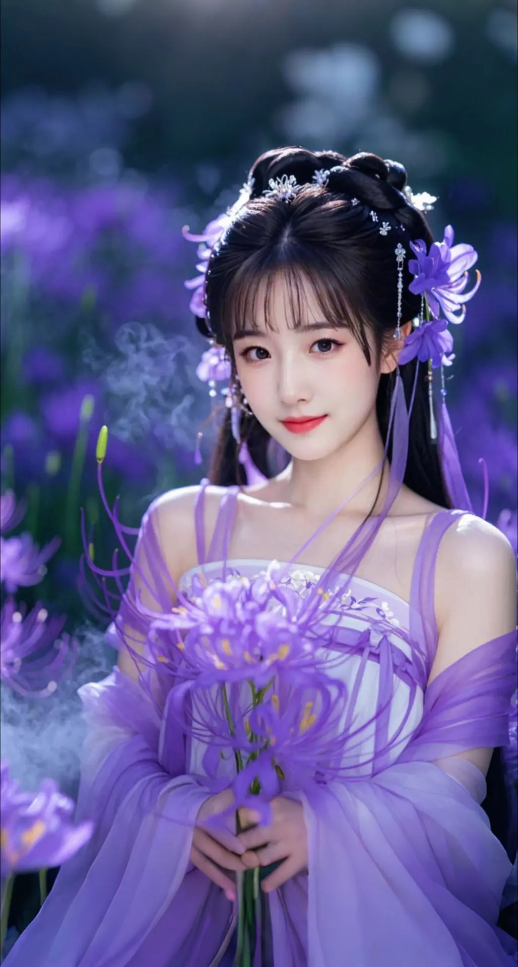AI扩图 AI花妖紫影