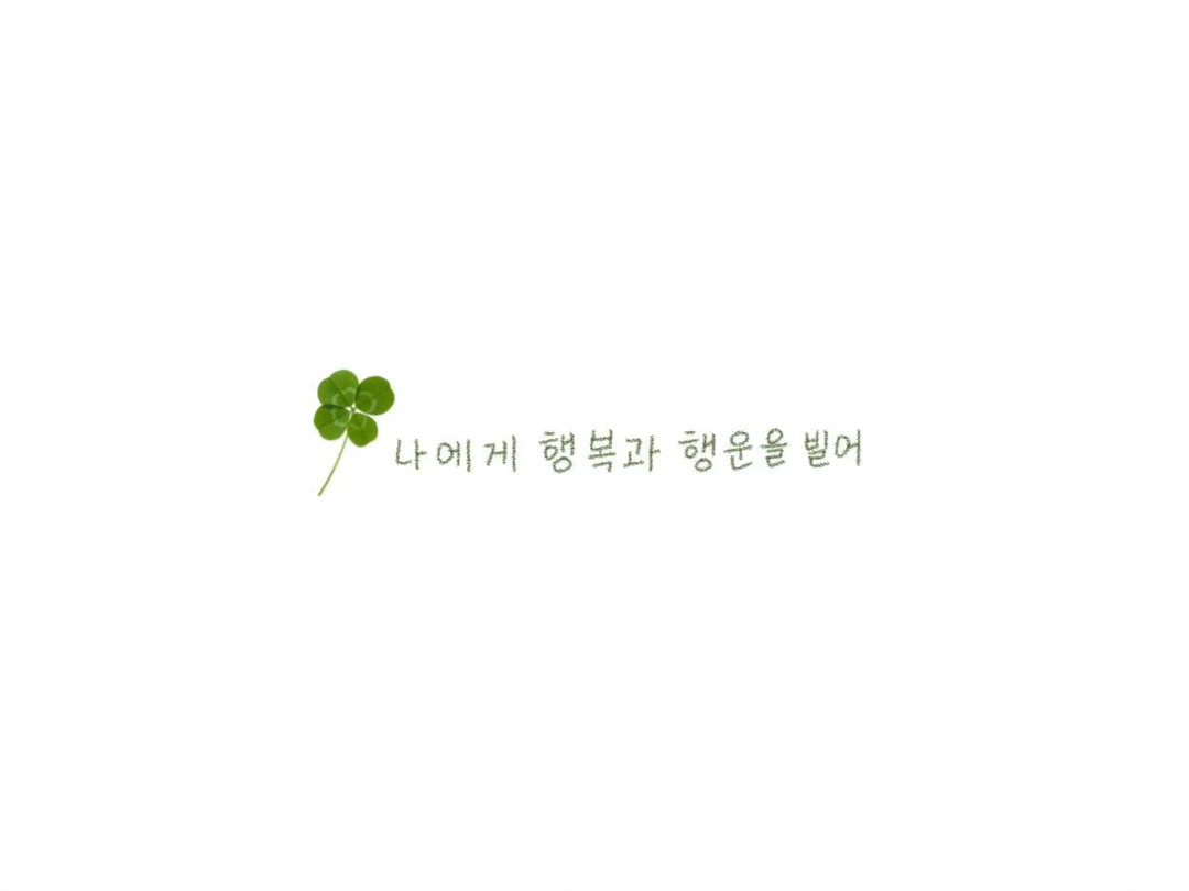 나에게 행복과 행운을 빌어🍀 