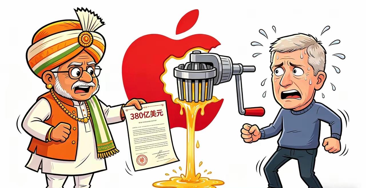 380亿美元天价罚单，印度这是要把苹果榨汁了，

据财联社报道，苹果这回在印度栽