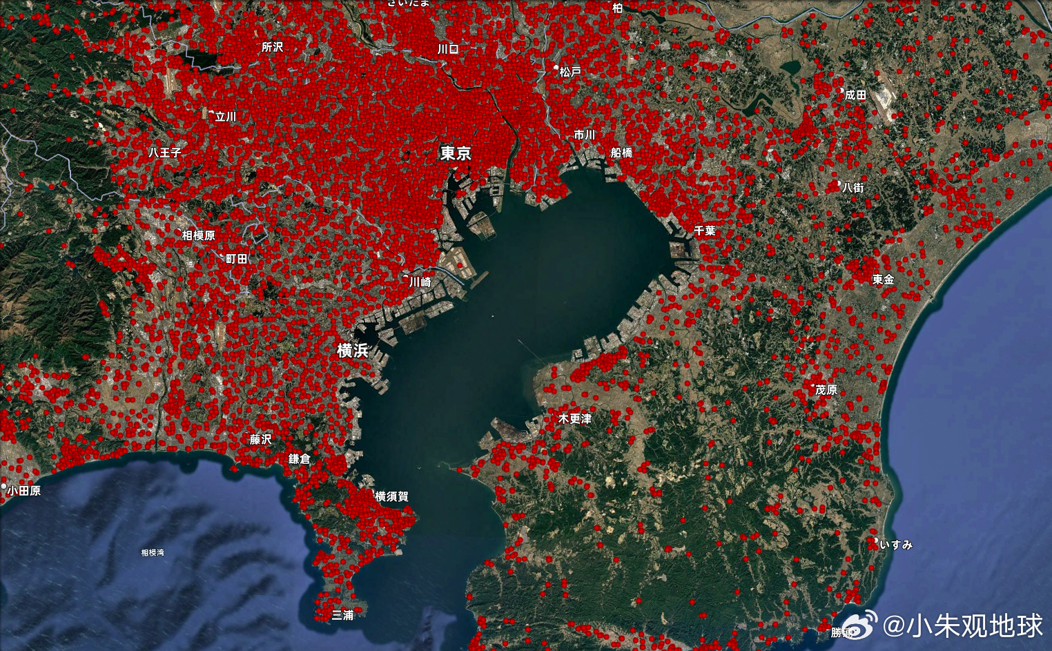 东京都市圈避难所分布图 