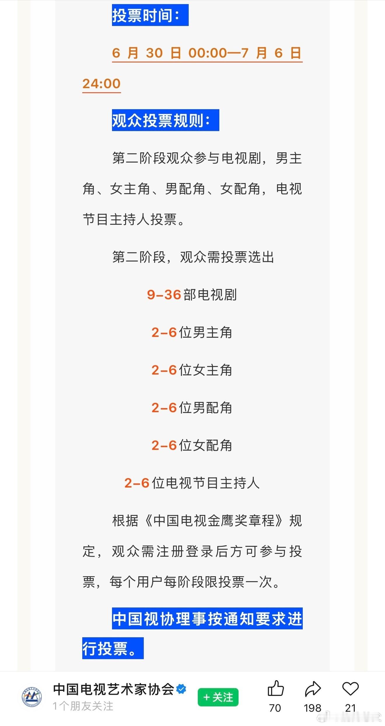 金鹰投票改时间了 改到了6.30-7.6 明天开始大家可以冲了 下沉扩散一下 