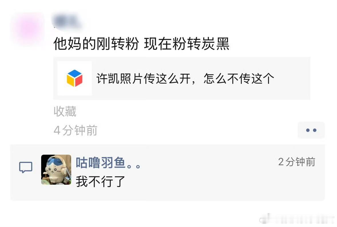 妈的，哈哈哈哈哈哈哈，惊现勾八粉。有网友因为误以为网传大勾八是许凯的，路人转粉。