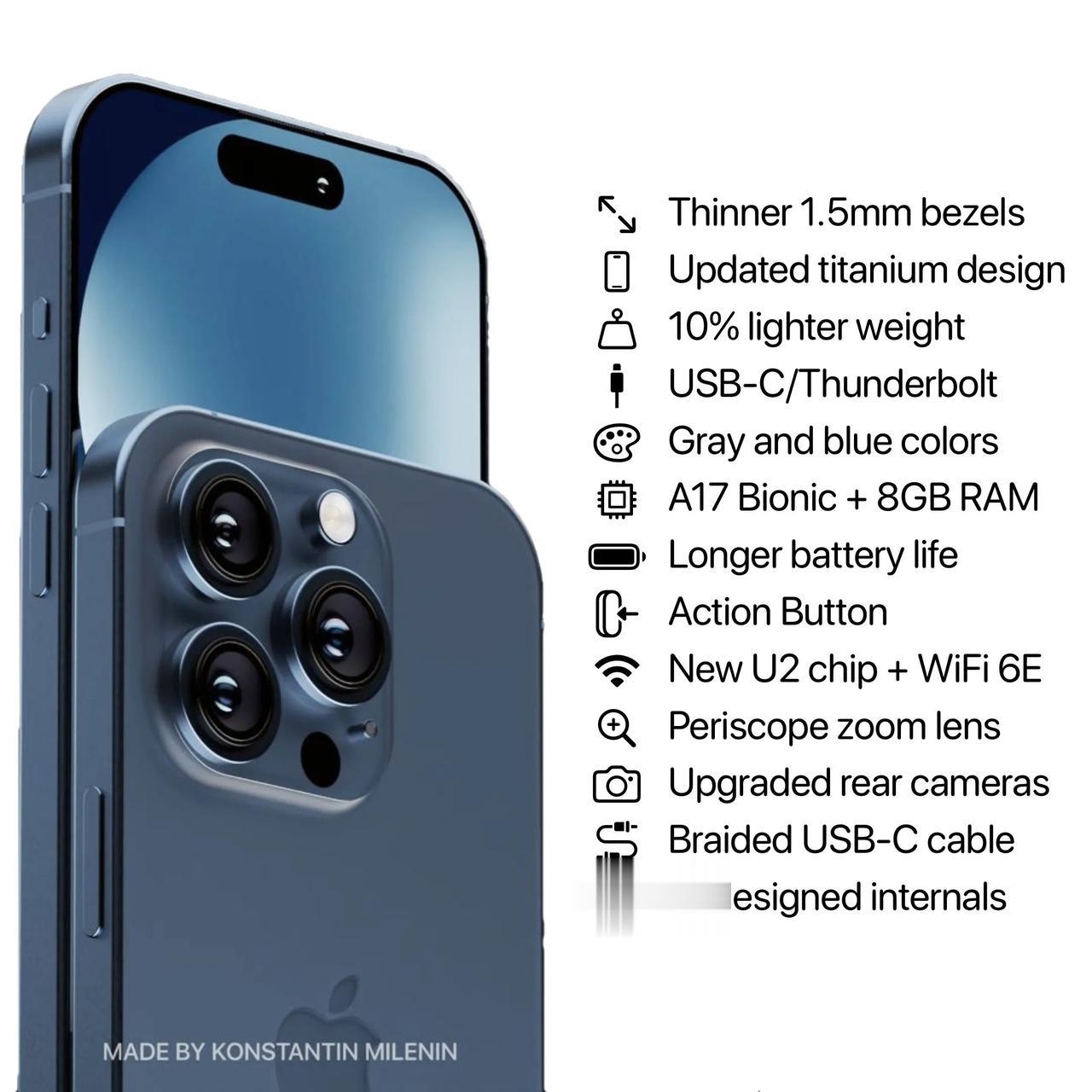 【iPhone15Pro仍7999起售】
根据外媒爆料Pro系列依旧保留128G