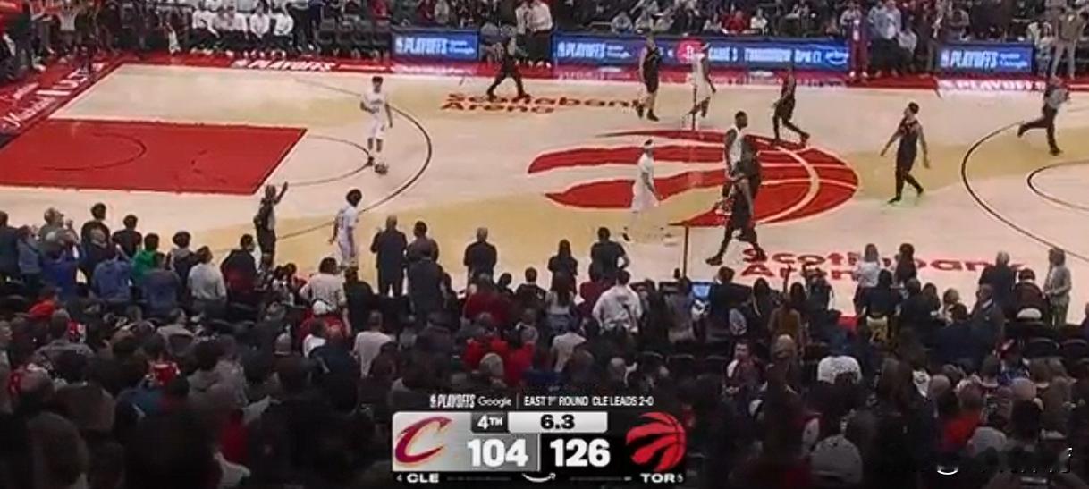 25-26赛季nba季后赛东部首轮第三场，猛龙主场126-104大胜骑士，末节猛