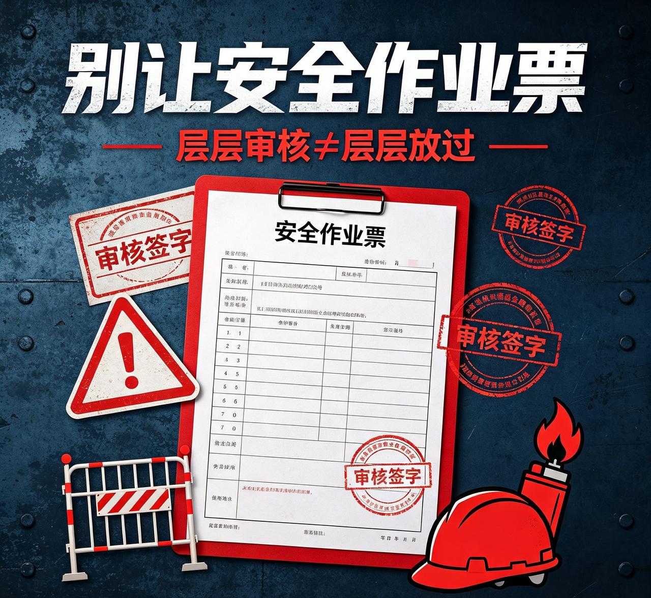 签字不等于安全！别让安全作业票“层层审核”沦为“层层放过”
 
一张特殊作业票，