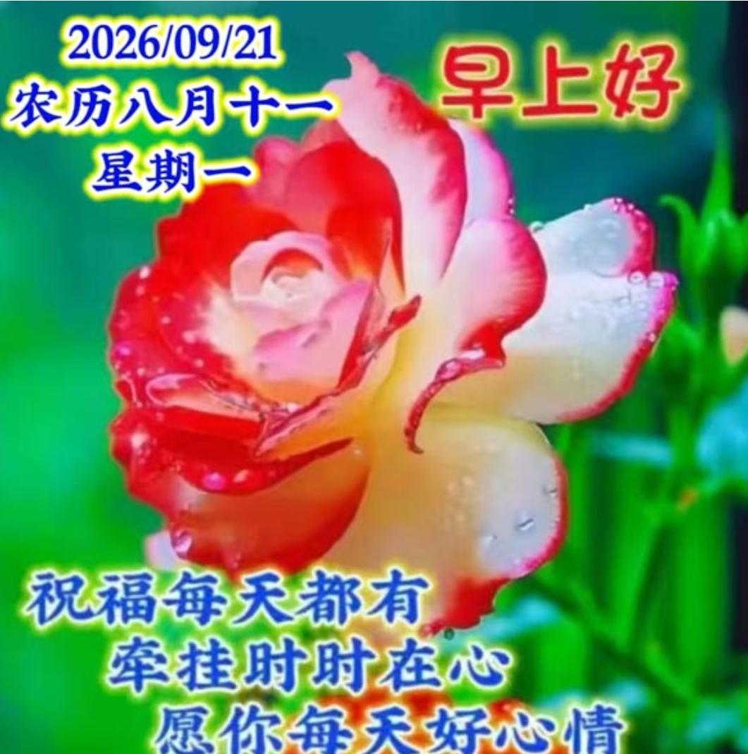周一吉祥，早安问候；
相互牵挂，温暖心房；
真诚祝福，平安喜乐；
言语不多，心愿