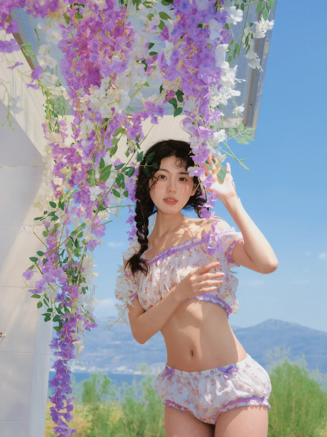 蓝天白云紫藤花｜长春约拍