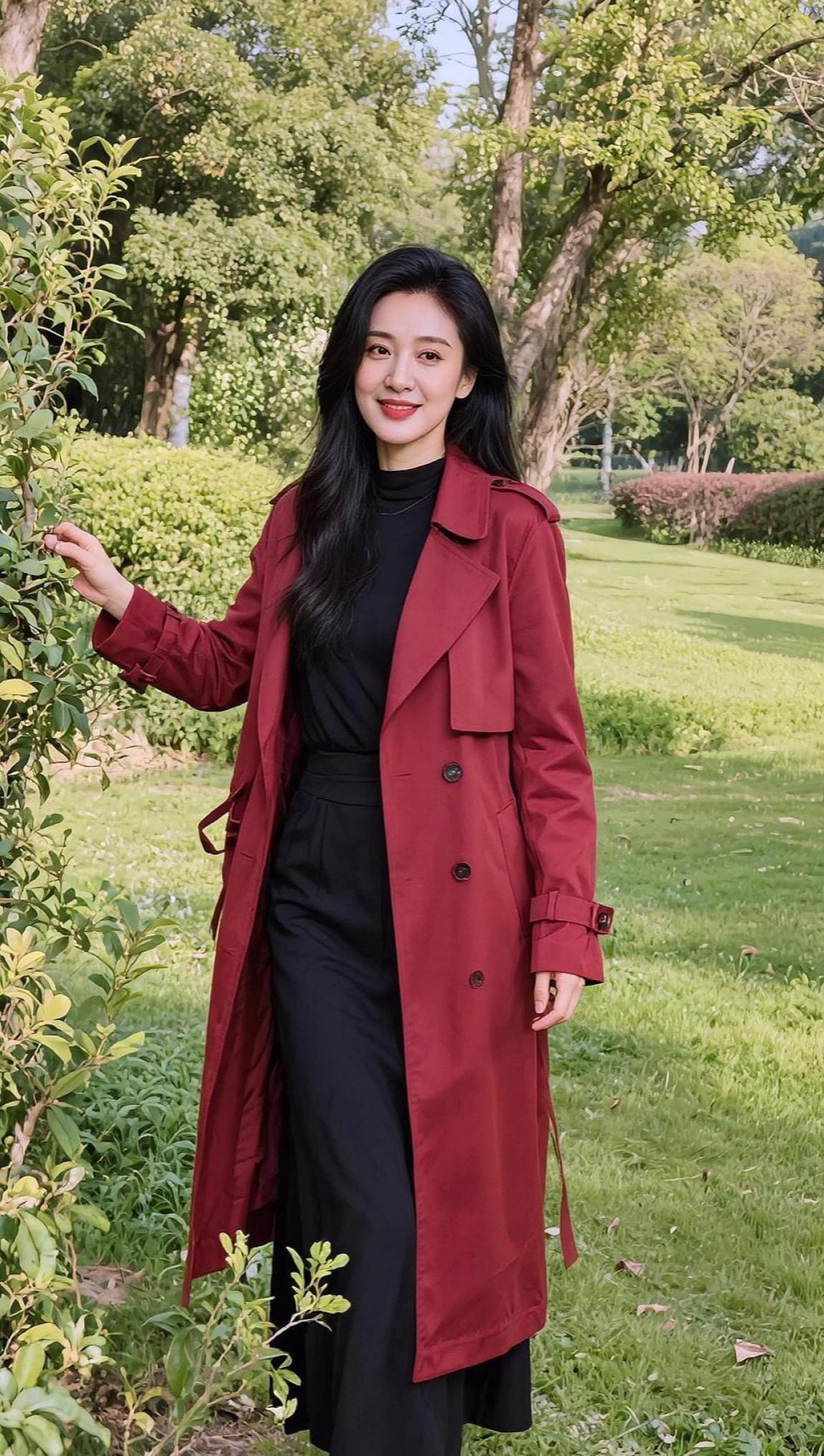 AI简约风衣写真 抖音ai创作 颜值在线 自然美景 甜美写真