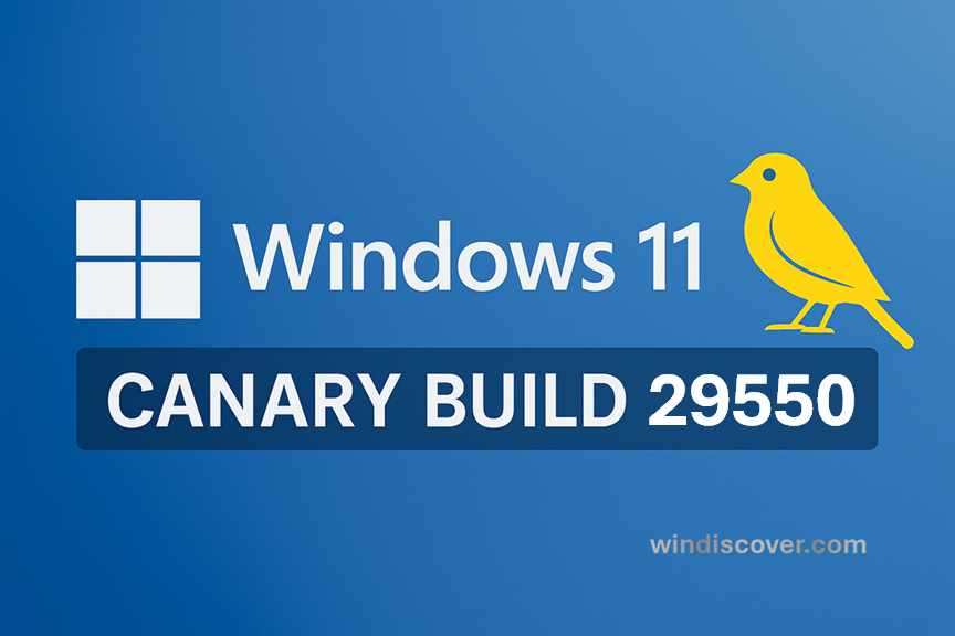 Canary 分支 Windows 11 Build 29550.1000 开始