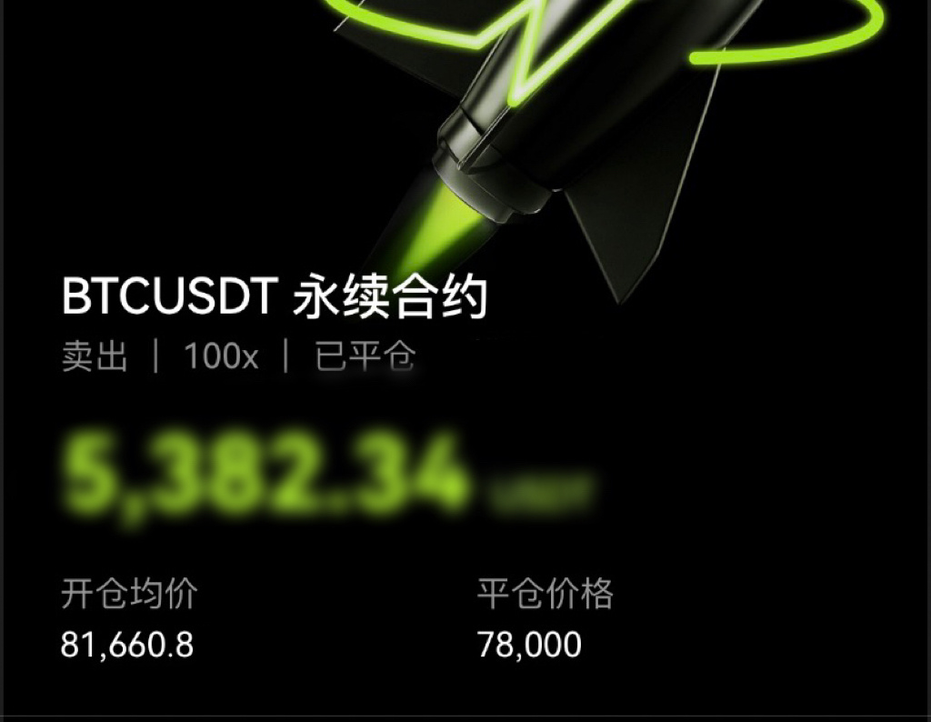 跌麻了说是...方向看准了一定要坚定啊兄弟们，78000下方全部止完了！非常完美